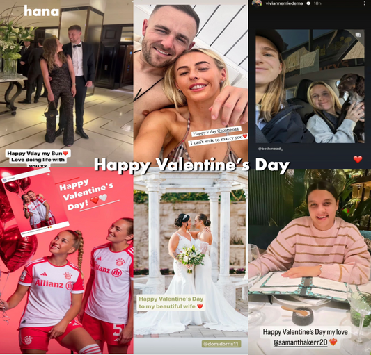 women footballers' valentines day